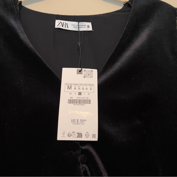 Zara Floral Mini Chiffon Dress with Vest, NWT - Picture 8 of 10